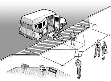 illustration of an accessible passenger drop-off and loading area
