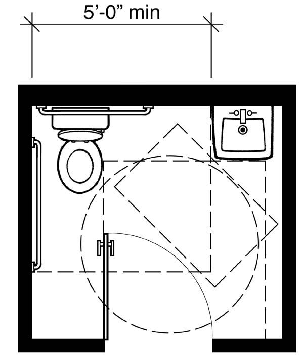 Plan-2B: 2010 Standards Minimum with In-Swinging Door