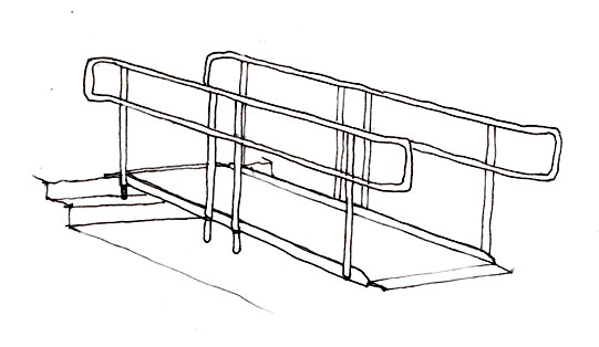 illustration of a portable ramp with side rails