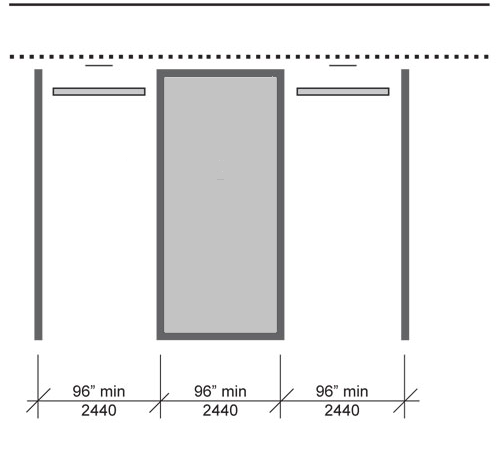 Minimum 96-inch wide van-accessible parking space with 96-inch minimum width access aisle